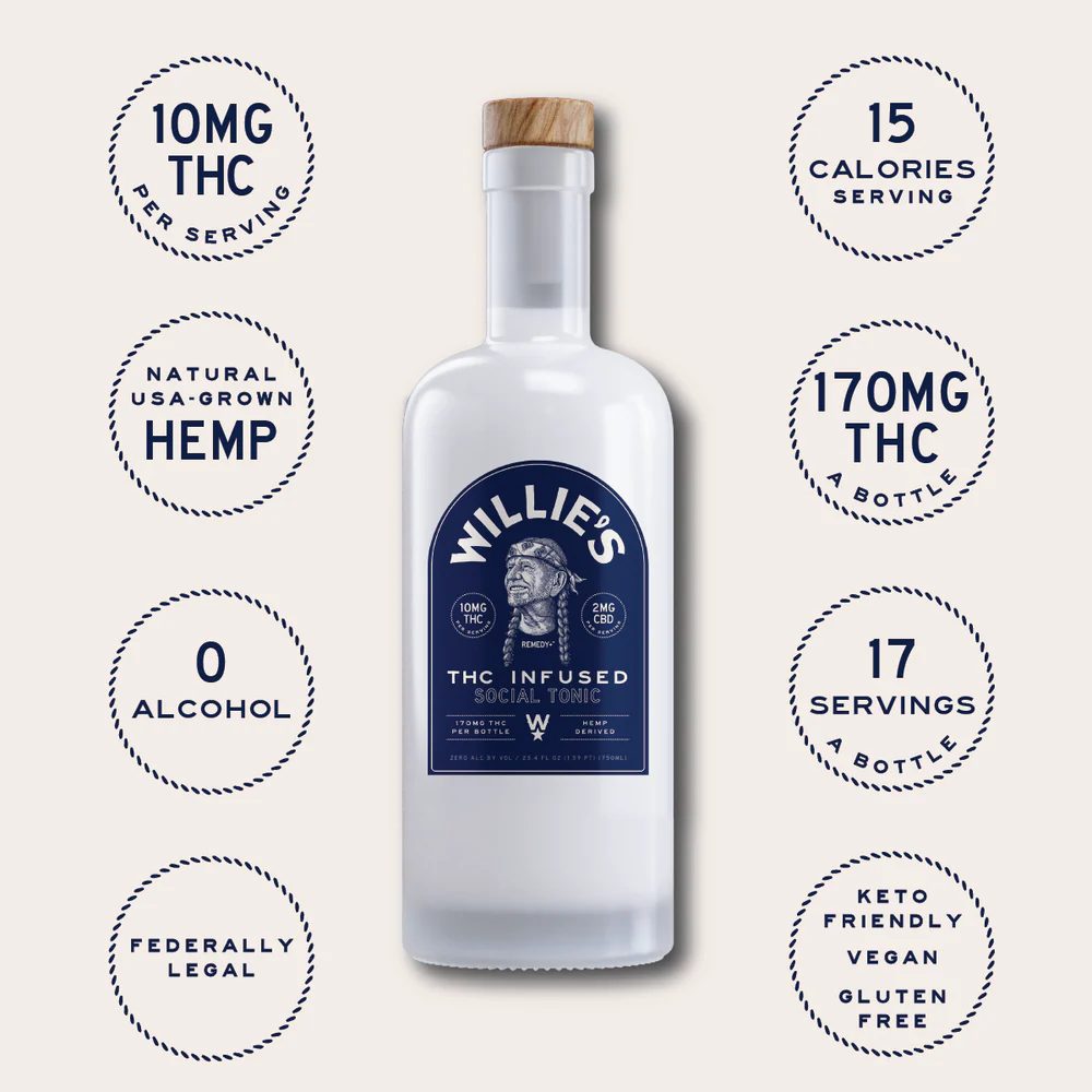 Willie's THC Social Tonic 10mg 750ml Spirit