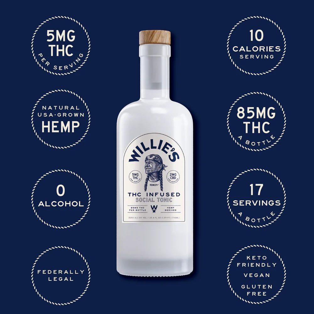 Willie's THC Social Tonic 5mg 750ml Spirit